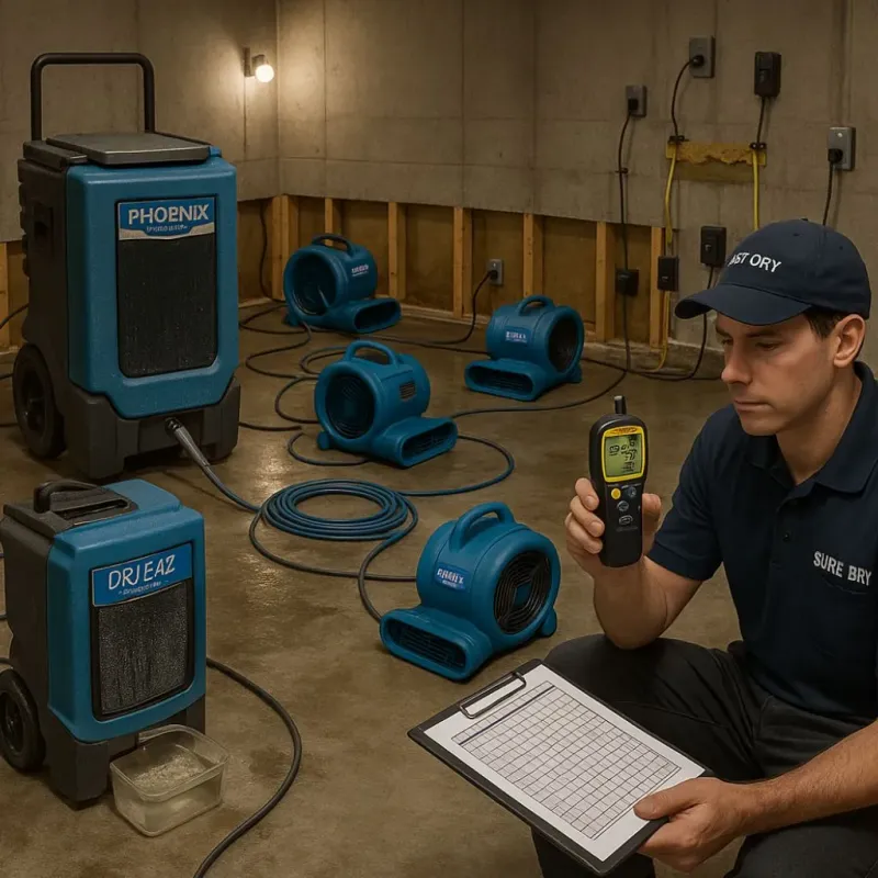 Structural Drying and Dehumidification process in Discovery Bay, CA